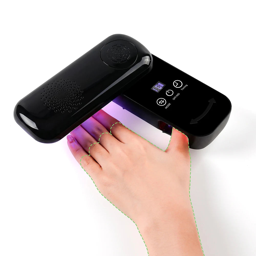 Rotatable UV LED Nail Lamp 36 LEDs 45W Gel Curing Dryer UV LED Nail Lamp Qst black USB Type-C