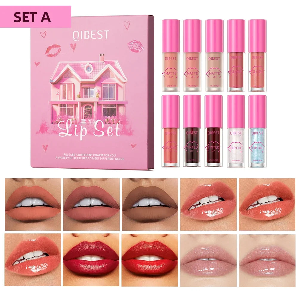 QIBEST Matte Velvet Liquid Lipstick – Non-Sticky Long-Lasting Liquid Lipstick Qme Set A