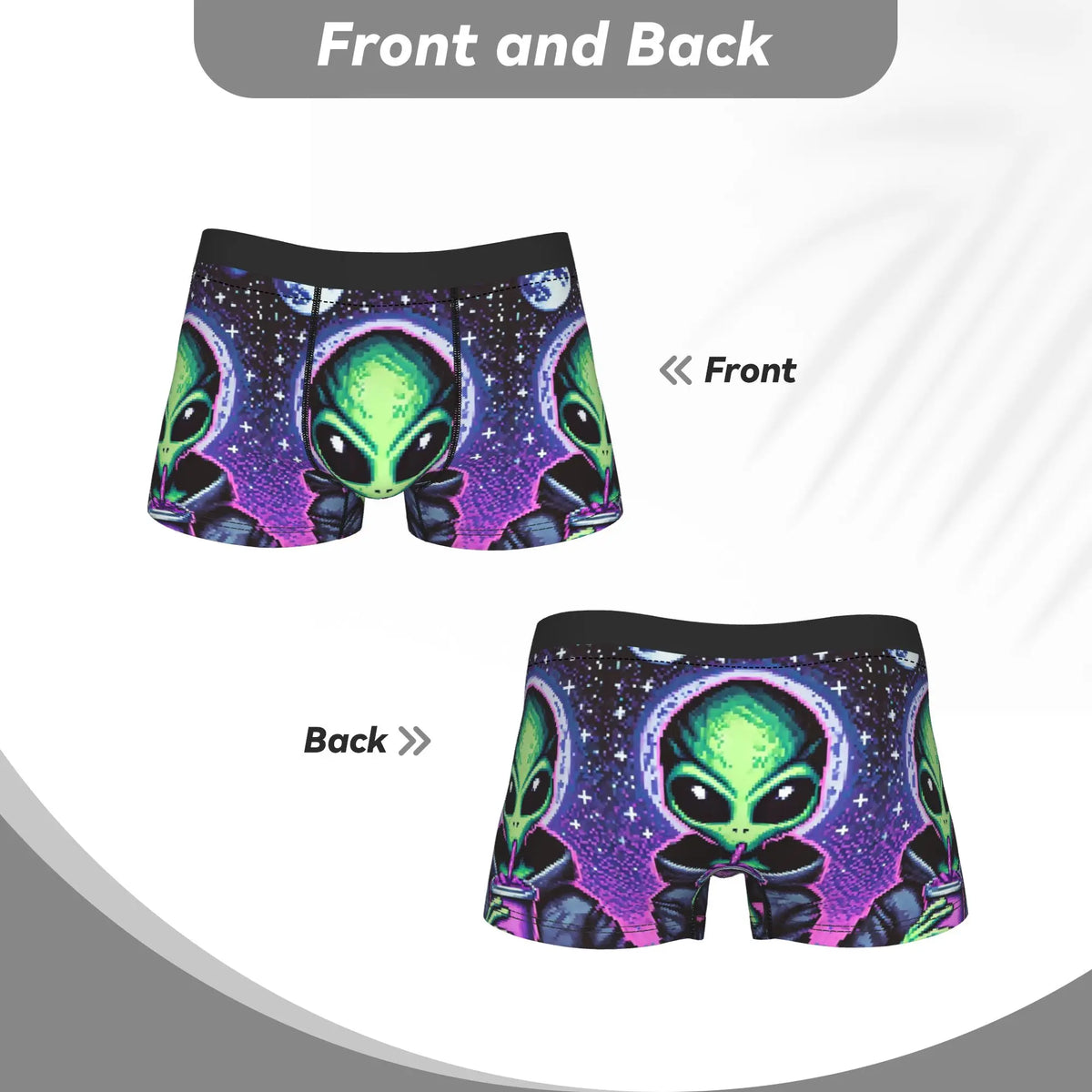 Men's Space Alien Print Boxer Shorts – Breathable Underwear Men's Boxer Shorts Qst