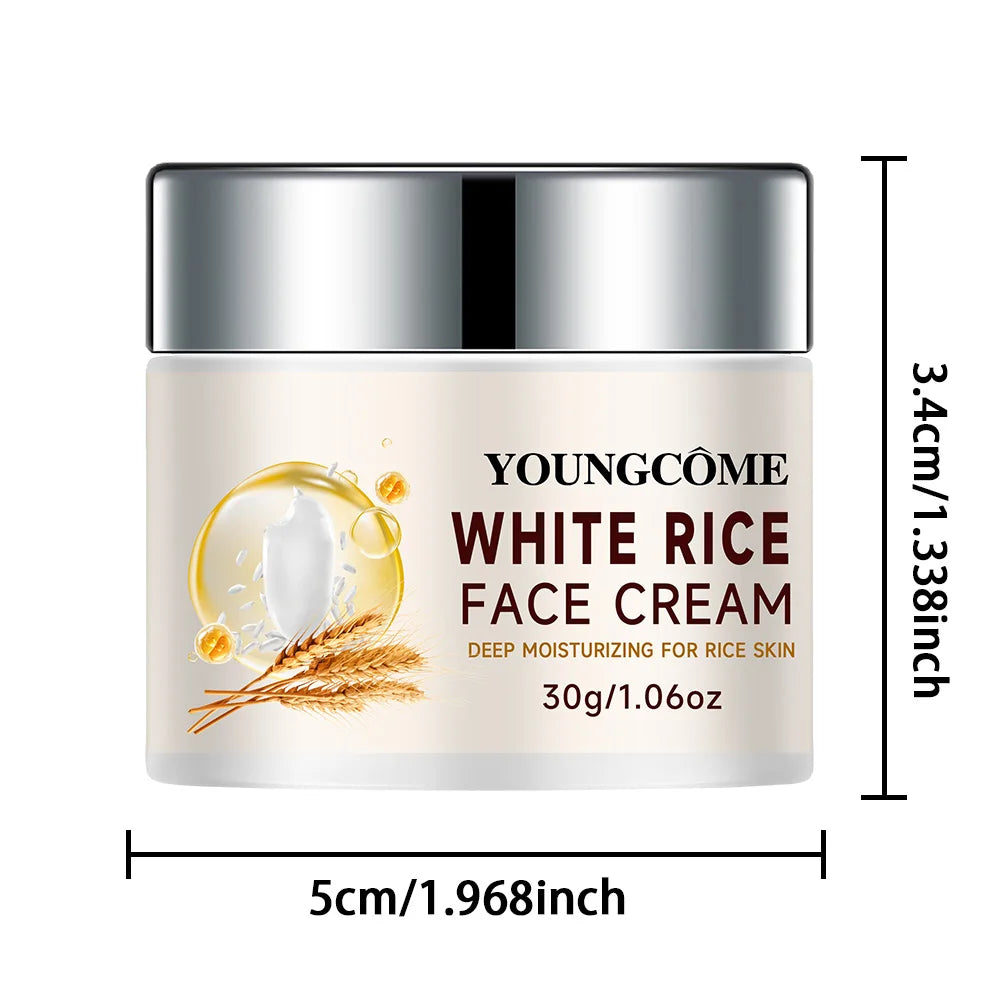 YOUNGCOME Rice Water Moisturizing Face Cream 30g/60g Facial Moisturizer Qst 30G