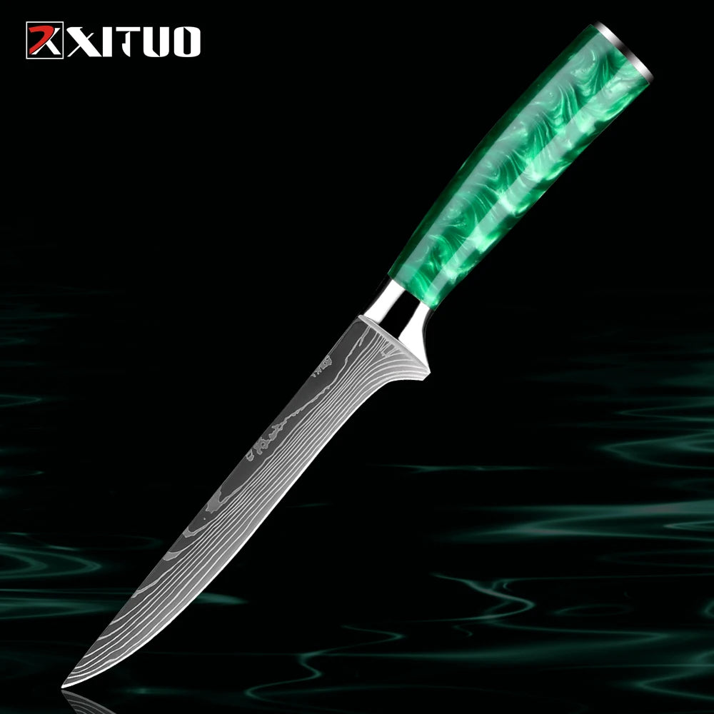 XITUO Chef Knife Set 1-8 Piece High Carbon Steel Kitchen Knives Kitchen Knife Set Qst 6 inch Boning Knife