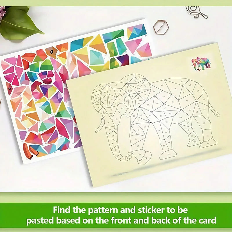 3D Animal Jigsaw Puzzle Stickers – DIY Collage Art Set DIY Craft Sticker Set Qme