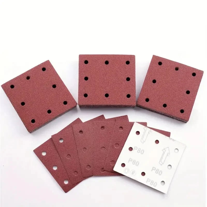 20-Pack Hook & Loop Sanding Sheets 8-Hole 110x115mm Orbital Orbital Sander Sheets Qme