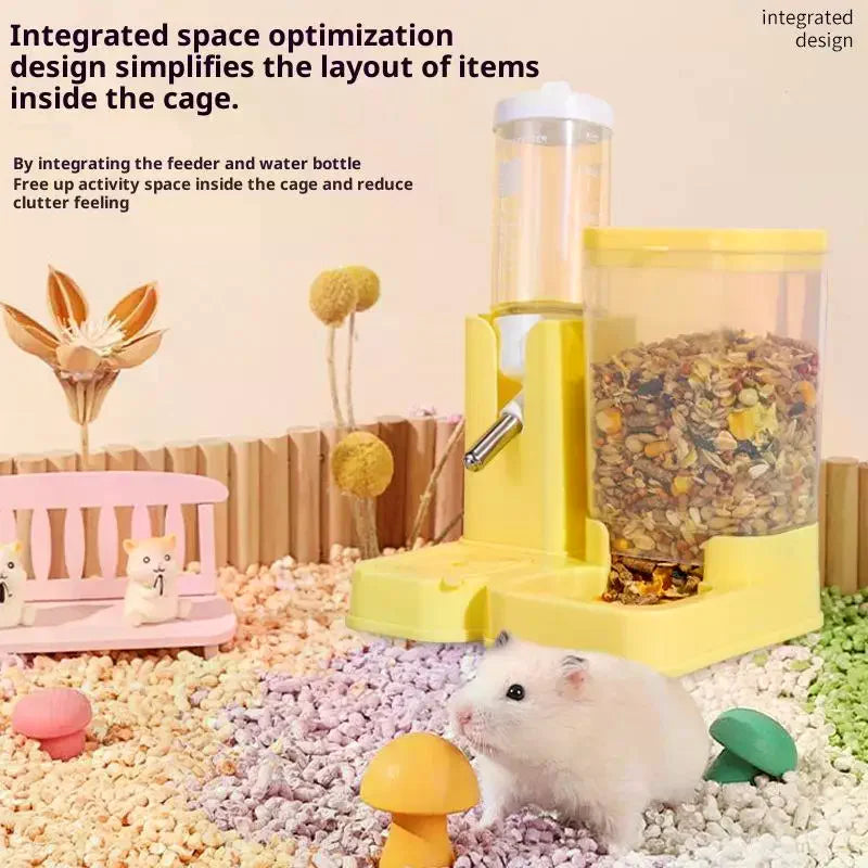 2-in-1 Hamster Water Bottle & Feeder – Leakproof, Large Capacity Small Pet Feeder Qme
