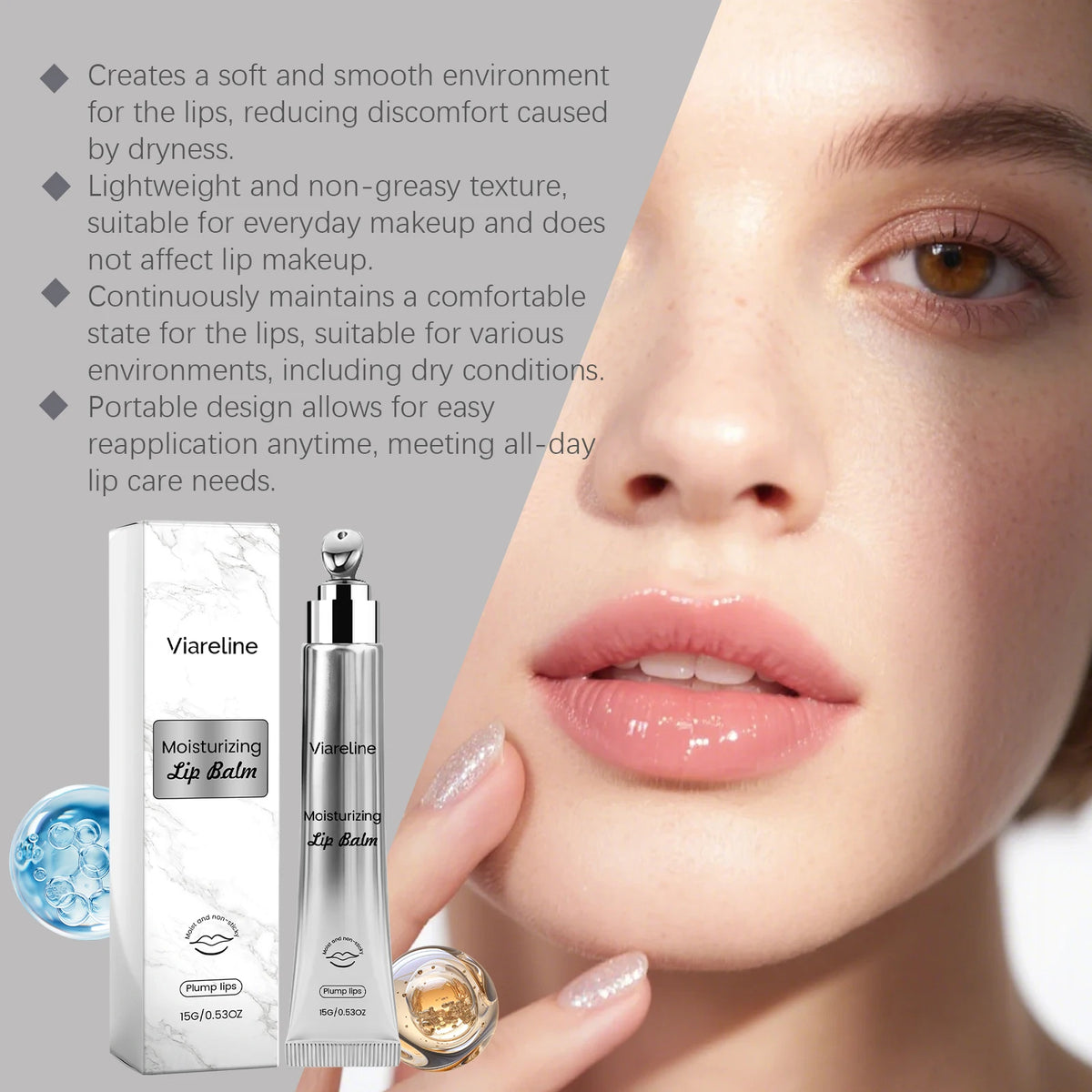 VIARELINE Moisturizing Lip Balm – Nourishing & Brightening Lip Balm Qst