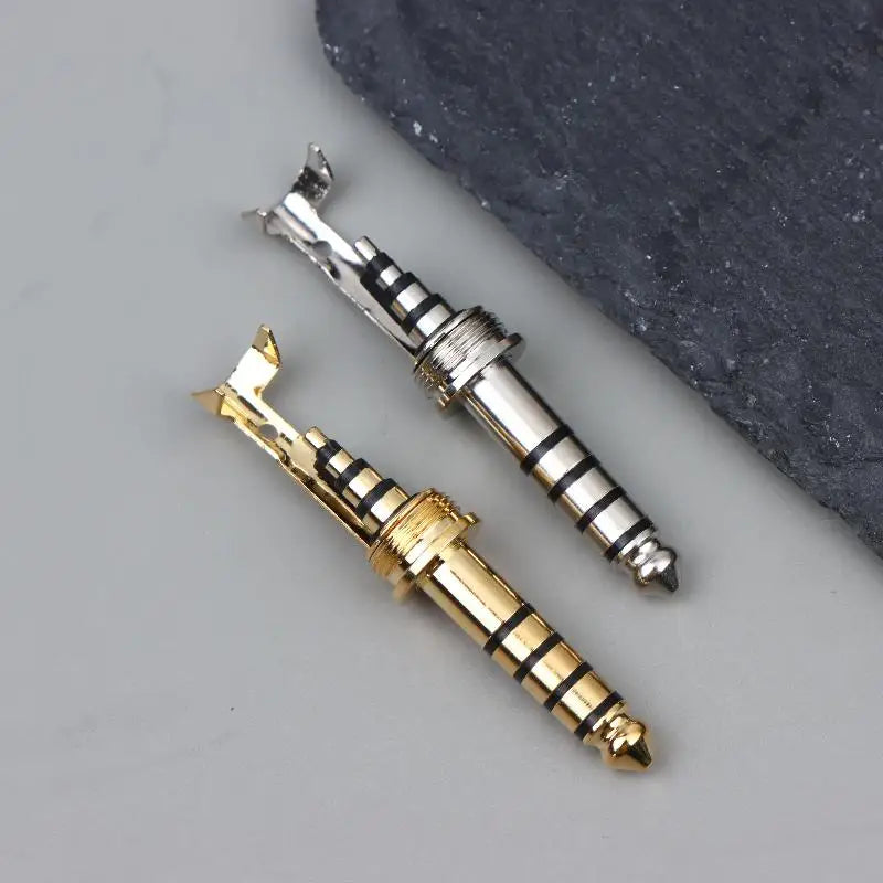 HiFi 5-Pole Balanced Audio Plug | Rhodium Copper 4.4mm Clip Balanced Audio Plug Qme