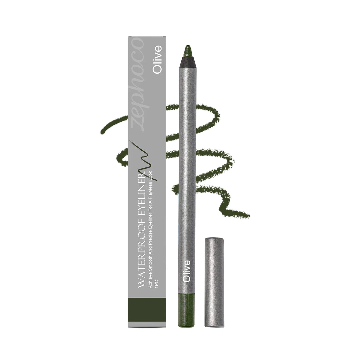 Zephoco Waterproof Gel Eyeliner Pencil – Smudge-Proof Gel Eyeliner Pencil Qst Olive