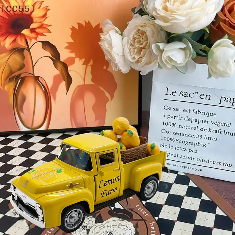 Lemon Farmhouse Truck Decor Set – Summer Tiered Tray Ornament Farmhouse Decor Set Qst