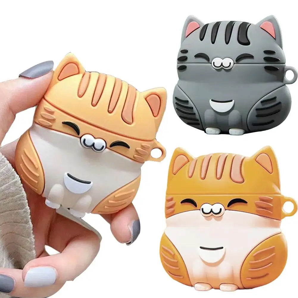 Cute Cat Silicone AirPods 3 Case – Shockproof Standing Cover AirPods Silicone Case Qme