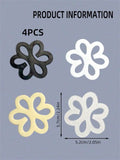 4-Pack Invisible Bra Buckles – Flower, Heart & Butterfly Bra Accessories Qme 4pcs M