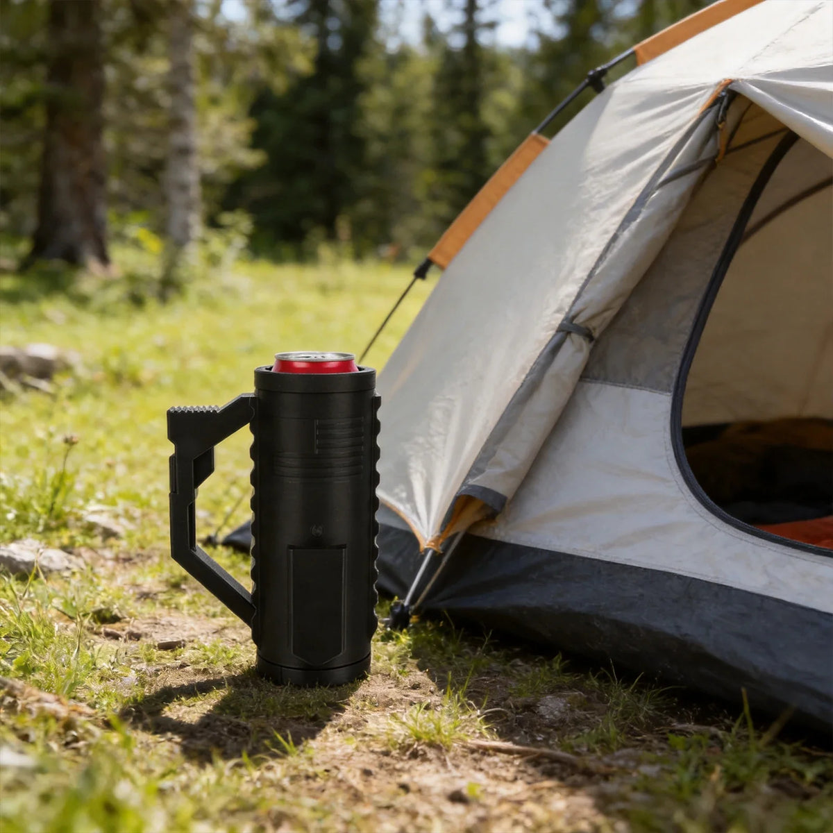 Tactical Non-Slip Can & Bottle Holder with Handle – 12oz Can & Bottle Holder Qme