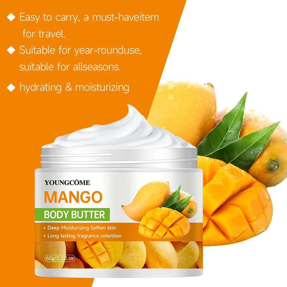 YOUNGCOME Mango Hydration Cream – Nourishing Shea Butter Moisturizer Face & Body Cream Qst
