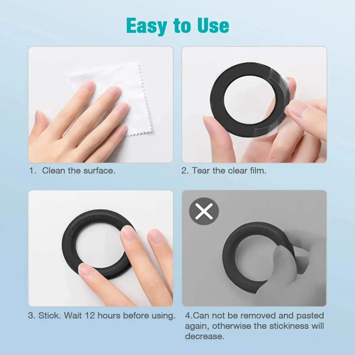 MagSafe Magnetic Ring Holder for iPhone 14, 13 & 12 | Wall & Car Magnetic Phone Mount Qme