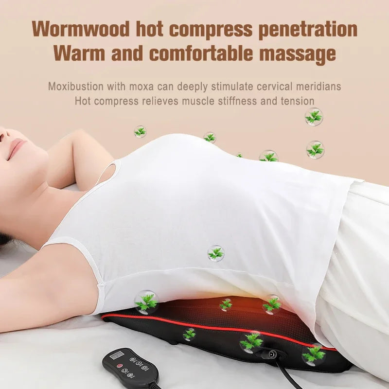 Electric Shiatsu Neck & Back Massager Pillow with Heat Shiatsu Massage Pillow Qst