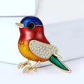 Rhinestone Sparrow Bird Brooch – Enamel Animal Lapel Pin Enamel Lapel Pin Qme A2