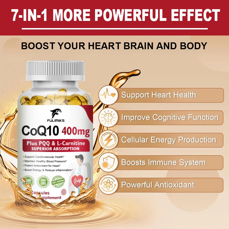 Fulimiks CoQ10 Supplement with Omega-3 & Vitamin E – 120 Softgels CoQ10 Supplement Qst