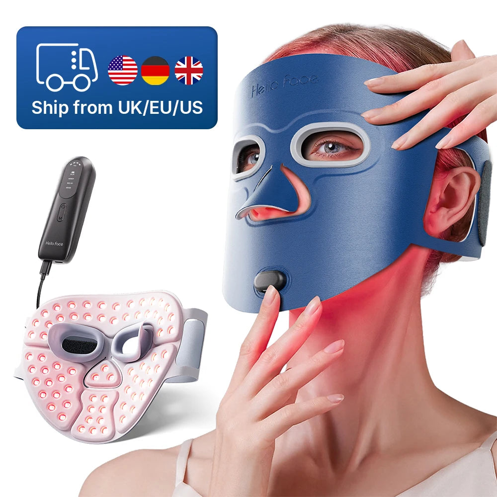 Hello Face M500S LED Light Therapy Mask – 4-Mode Skin Care LED Skin Care Mask Qst