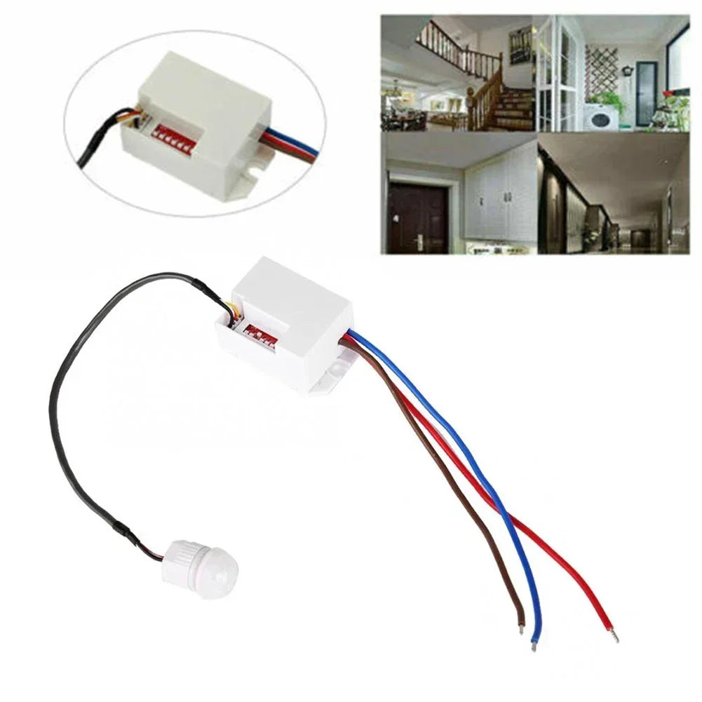 Qme Mini Recessed PIR Motion Sensor Light Switch 360° 800W PIR Motion Sensor Switch Qme