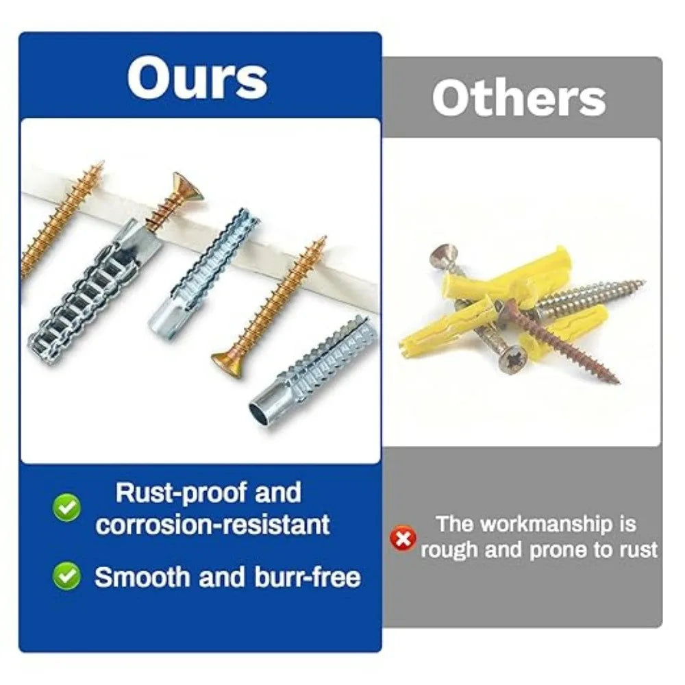Metal Sawtooth Expansion Pipe Self-Tapping Screws | Hollow Wall Anchors Wall Anchor Screw Set Qme