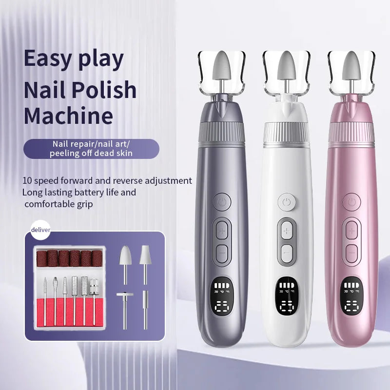 VIMYSHOW Cordless Electric Nail Drill Kit – 10 Speed & 10 Bits Electric Nail Drill Qst