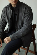 Men's Lightweight Stand-Up Collar Business Jacket Men's Business Jacket Qme GRAY M