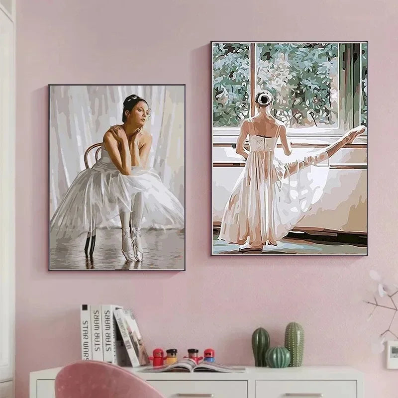 Abstract Ballet Dancer Canvas Wall Art Print | Modern Home Décor Canvas Wall Art Qst