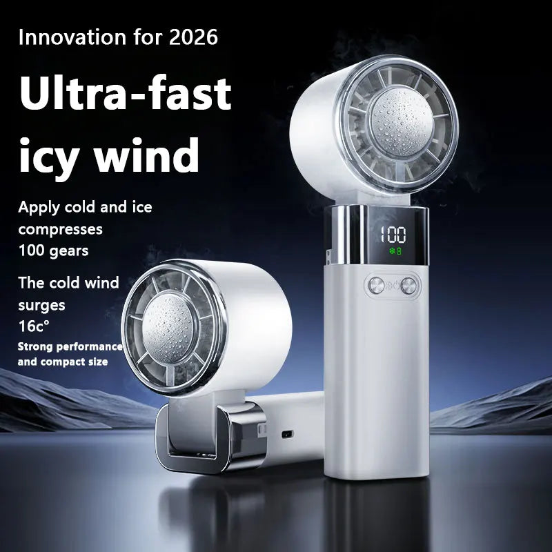 Portable USB Rechargeable Cooling Fan 3600mAh LED Display Portable Cooling Fan Qst