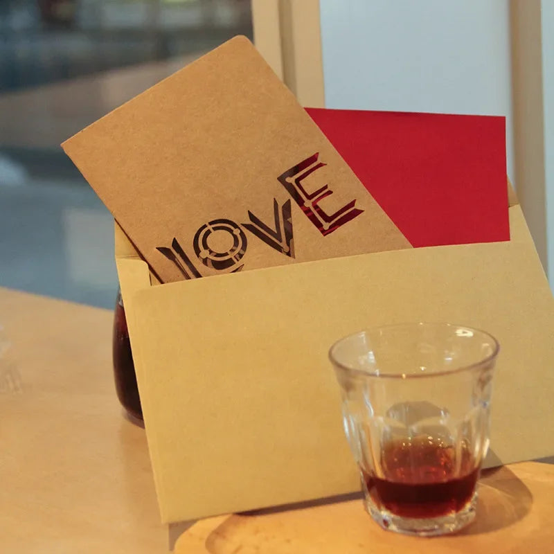 Hollow Kraft Paper Greeting Card – Valentine's & Mother's Day Greeting Card Qme