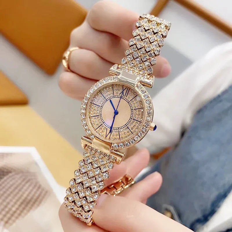 Ladies' Quartz Diamond Roman Numeral Starry Sky Watch Ladies Fashion Watch Qme