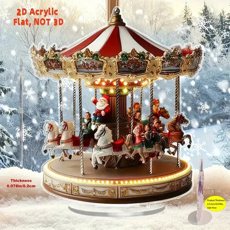 Acrylic Christmas Snowman House Rotating Desk Decor Christmas Desk Decor Qme