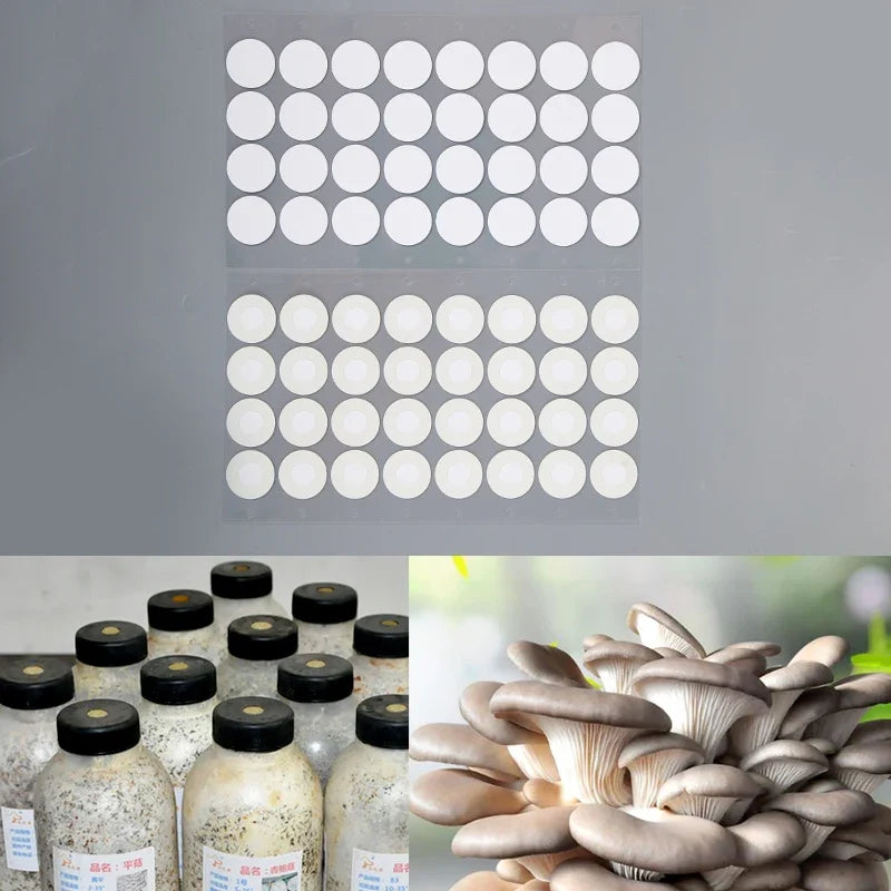 PTFE Breathable Membrane Mushroom Cultivation Jar Lids – 32pcs Mushroom Cultivation Filter Qme
