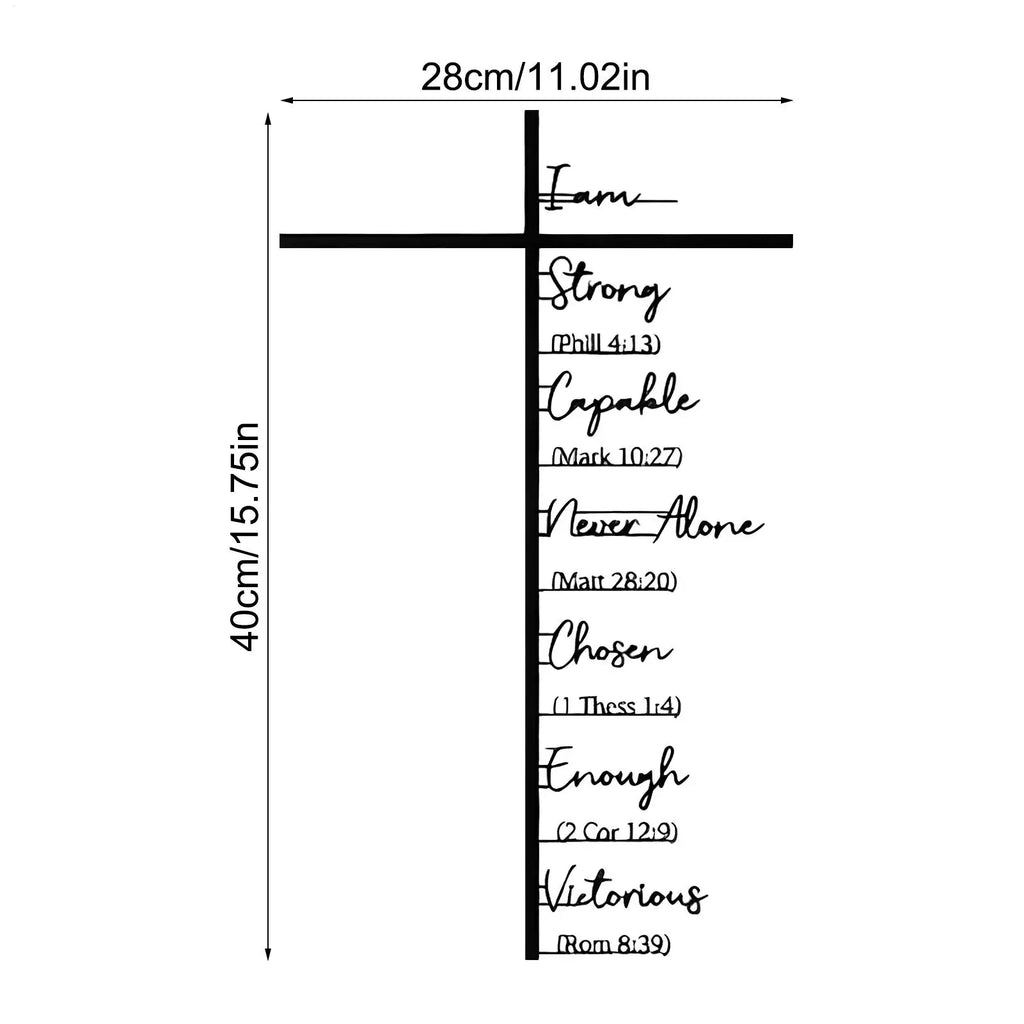 Metal Cross Wall Art – Christian Faith Indoor Décor 30cm Cross Wall Décor Qme