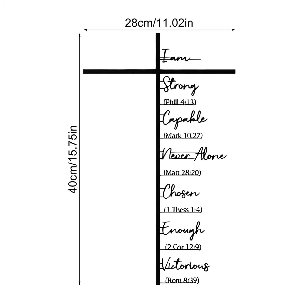 Metal Cross Wall Art – Christian Faith Indoor Décor 30cm Cross Wall Décor Qme