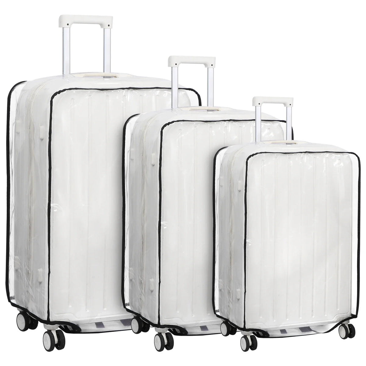 Clear PVC Suitcase Cover Protector – 20 & 24 Inch Luggage Luggage Cover Protector Qme 3PCS
