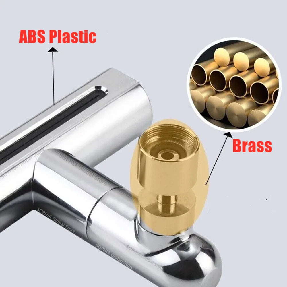 Waterfall Faucet Bubbler – 4 Modes, Splash-Proof, Brass+ABS Faucet Bubbler Qme