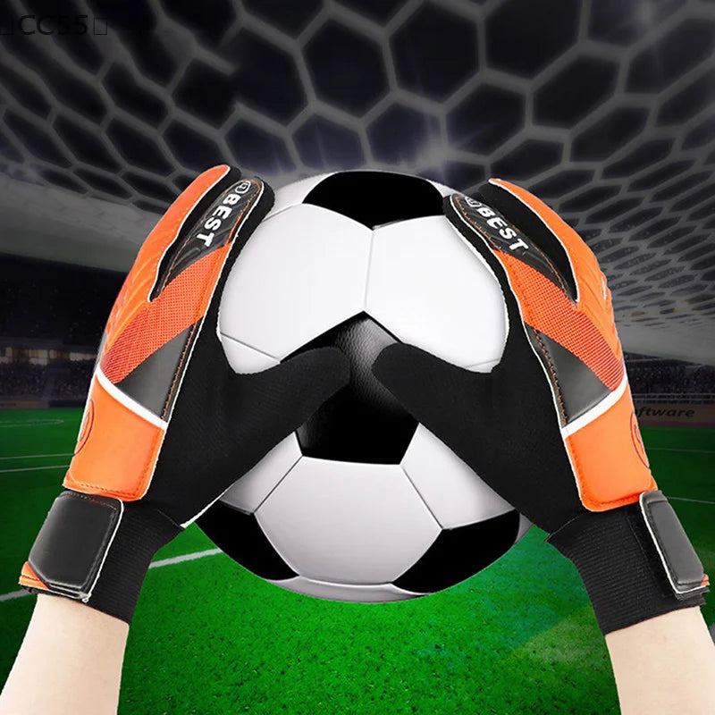Kids Soccer Goalkeeper Gloves – Latex PU Palm Padding S/M/L Goalkeeper Gloves Qst