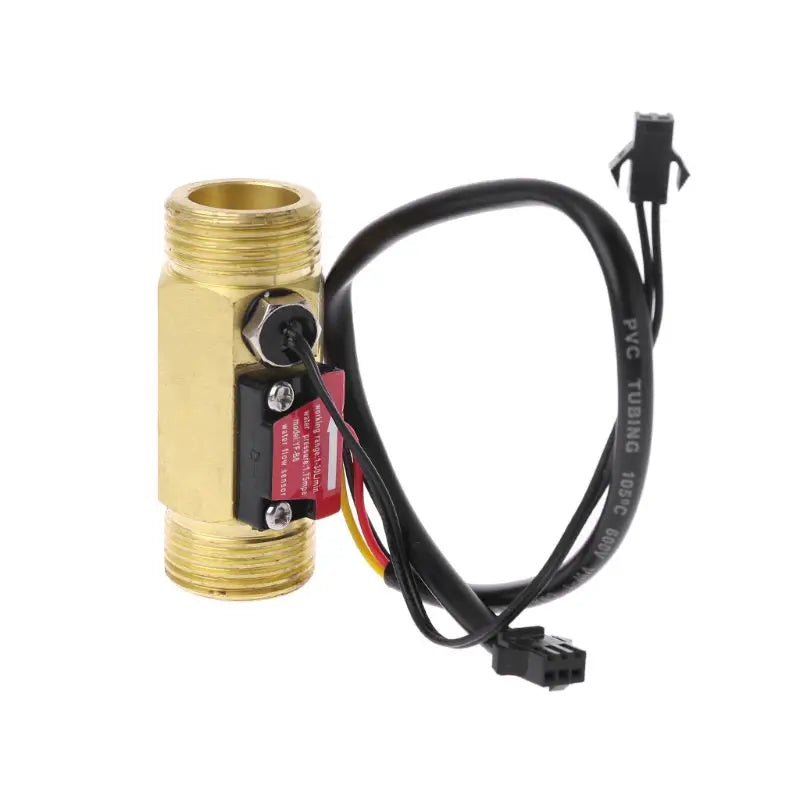 G3/4" Brass Turbine Flow Sensor with Temperature Detection Liquid Flow Sensor Qme