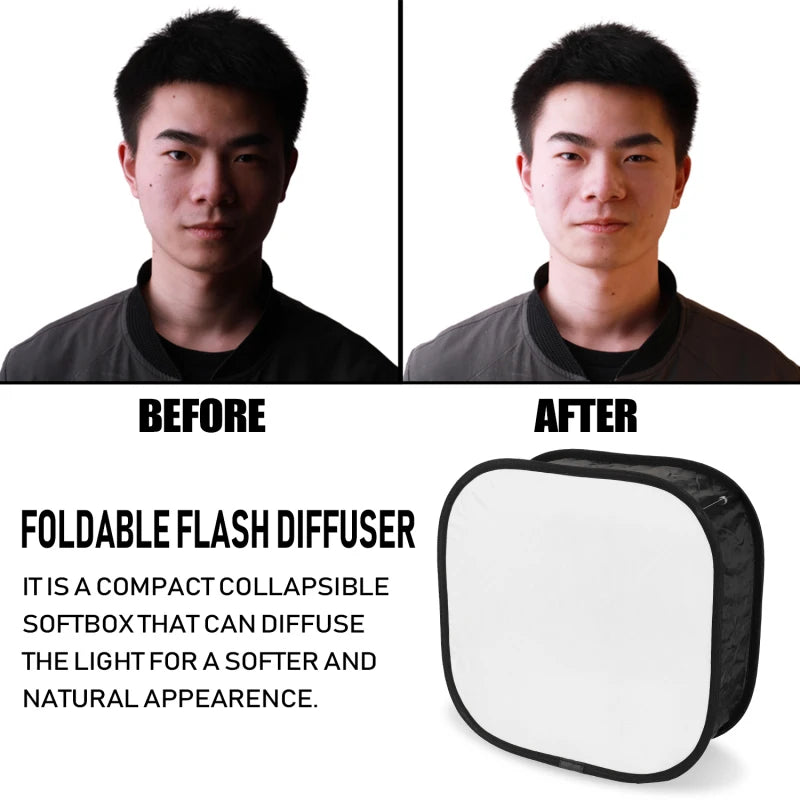 410mm Portable Foldable Flash Softbox Diffuser for Speedlite Flash Softbox Diffuser Qst