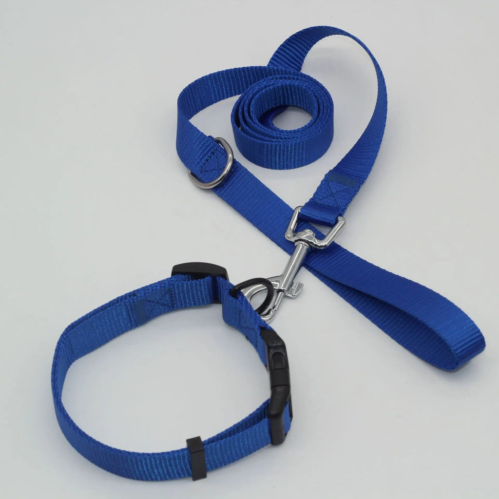 Nylon Dog Harness Collar & Leash Set | Adjustable Breathable Dog Harness Set Qme