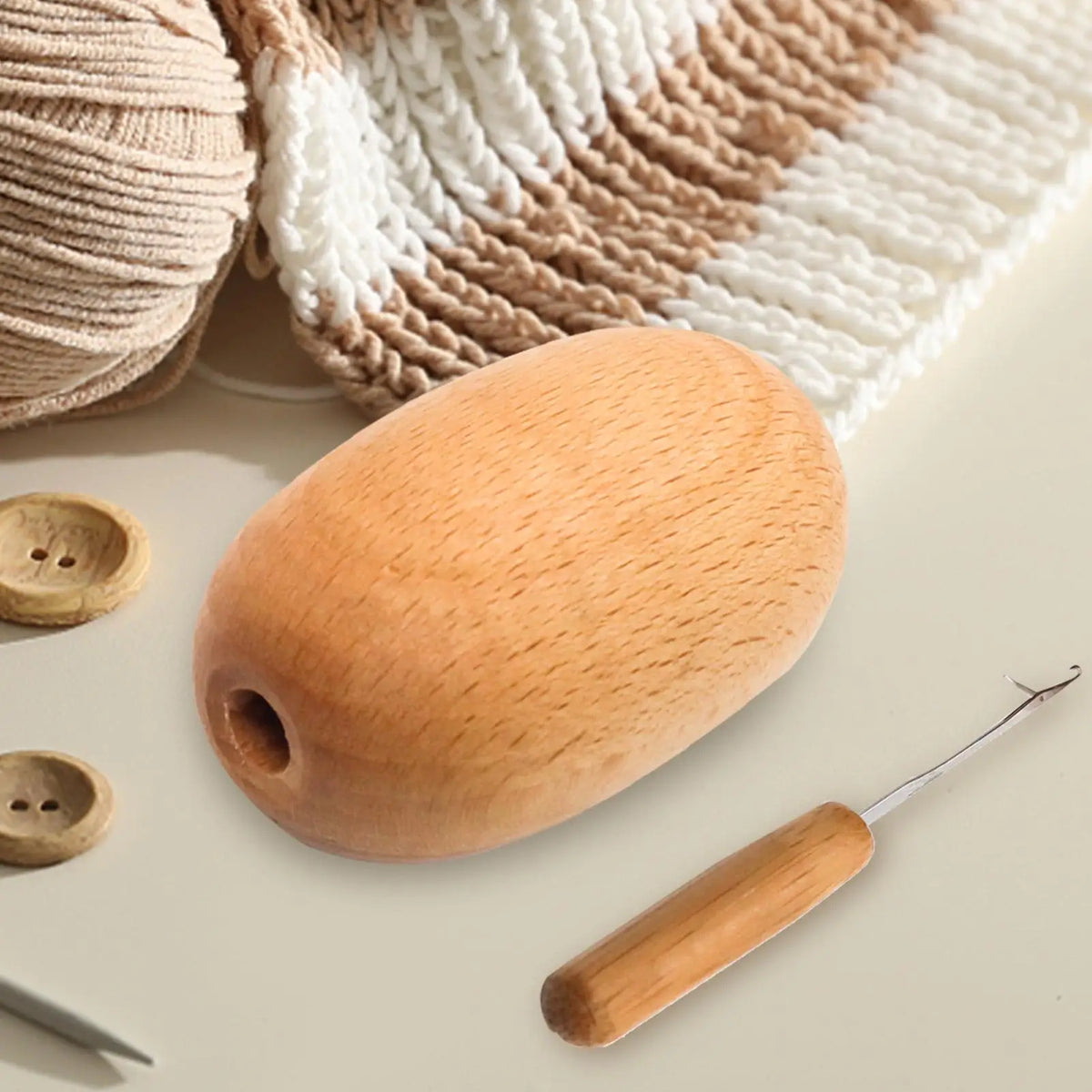 Wooden Darning Egg for Socks & Clothes Sewing | Smooth Wood Darning Egg Tool Qme