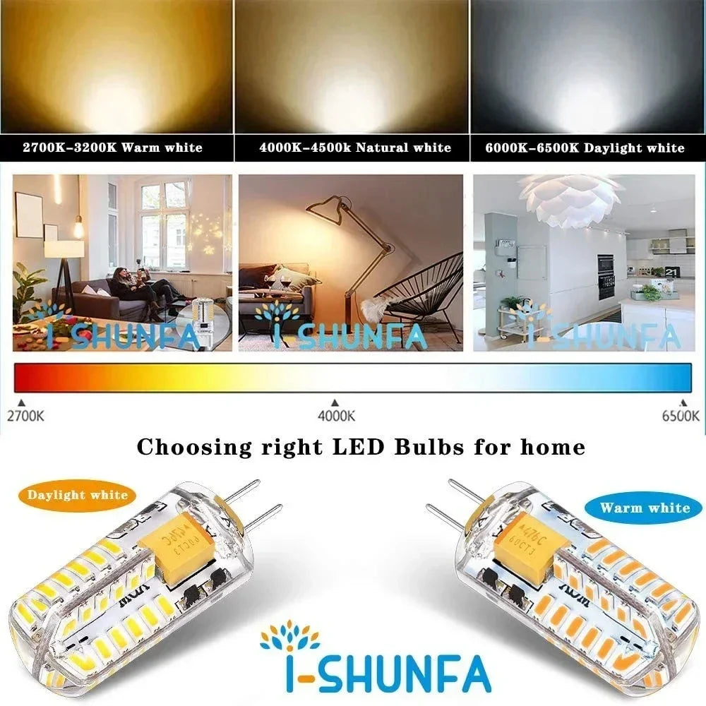 G4 LED Bulbs 3W=30W Warm Cool White 2700K–6000K, 10-Pack LED Light Bulbs Qme