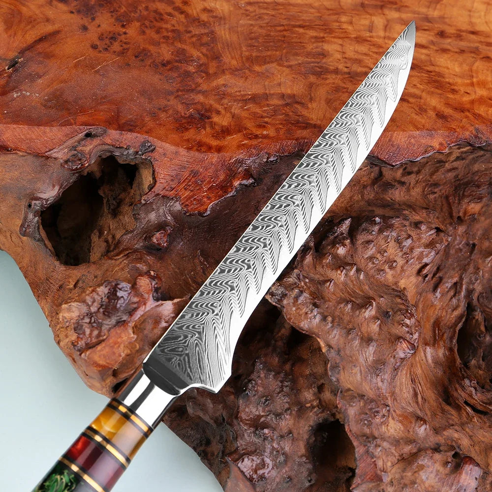 Xituo 6-Inch Damascus Steel Boning & Fillet Knife | Rosewood Boning Fillet Knife Qst
