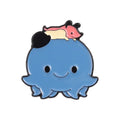 Cute Blue Monster Enamel Lapel Pin – Cartoon Badge Enamel Lapel Pin Qme blue