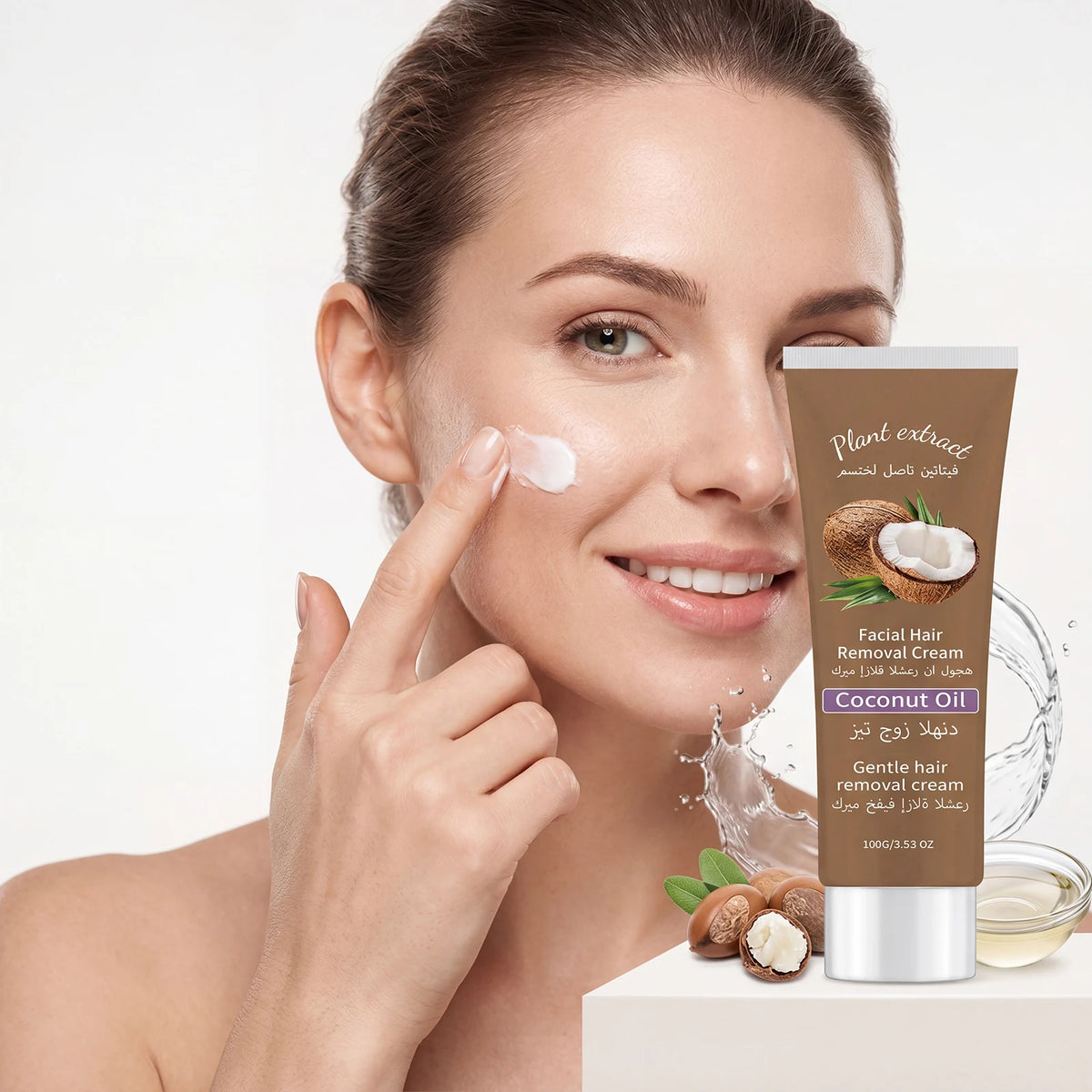 Coconut Hair Removal Cream – Face, Lip & Armpit Depilatory Hair Removal Cream Qst