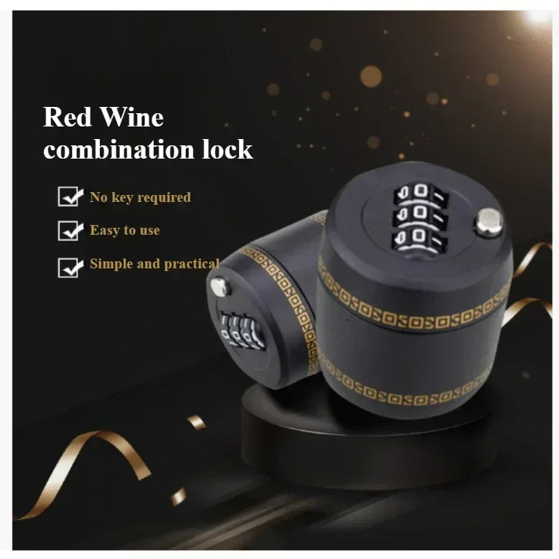 Combination Lock Wine Bottle Stopper – Password Code Security Wine Bottle Lock Qme