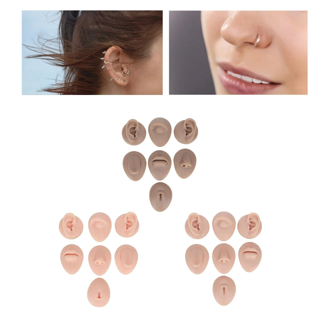 Silicone Face & Body Practice Model – Eye Ear Nose Mouth Set Silicone Practice Model Qme