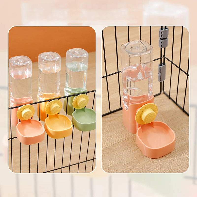 Automatic Pet Feeder & Water Bottle – Cage Hanging Dispenser Automatic Pet Feeder Qst