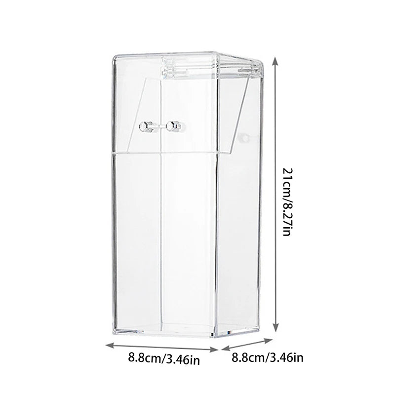 Transparent Makeup Brush Holder Cup with Dust-Proof Lid Makeup Brush Organizer Qst onesize