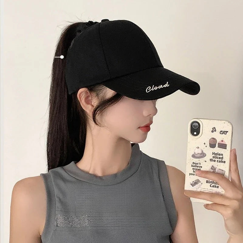 Women's Ponytail Hole Baseball Cap – Breathable Summer Sun Hat Women's Sun Hat Qme