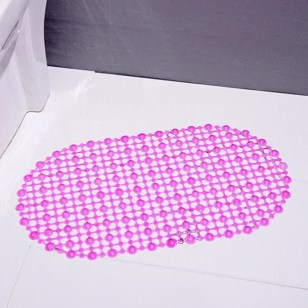 Non-Slip Bathtub Mat with Suction Cups & Massage Texture Bath Mat Qme Rose Red